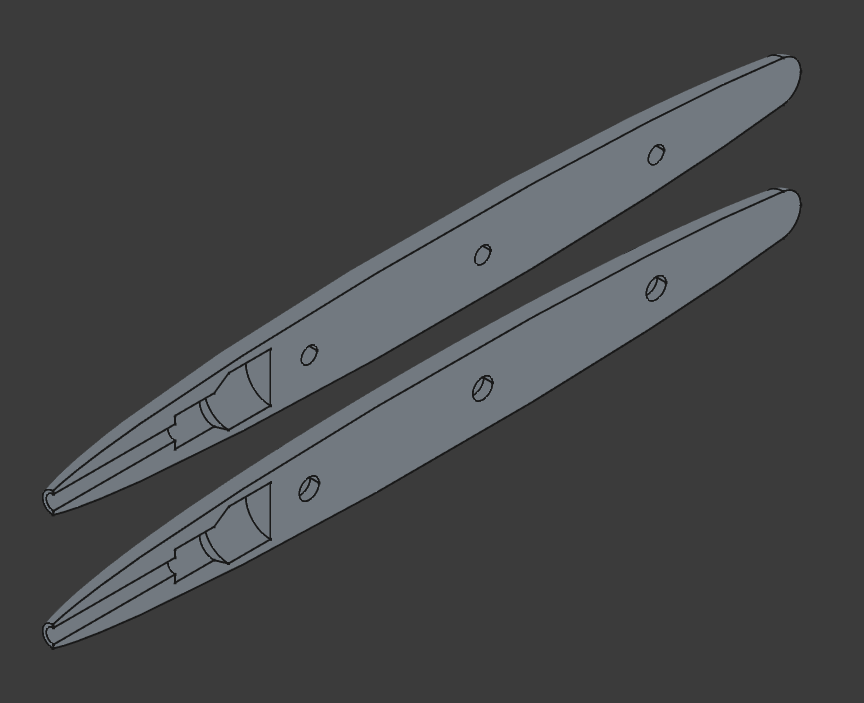 You can’t see it in the finished image, but the pen has a recess in it for gripping the pin. This was the first object I made using the revolve feature in FreeCAD.