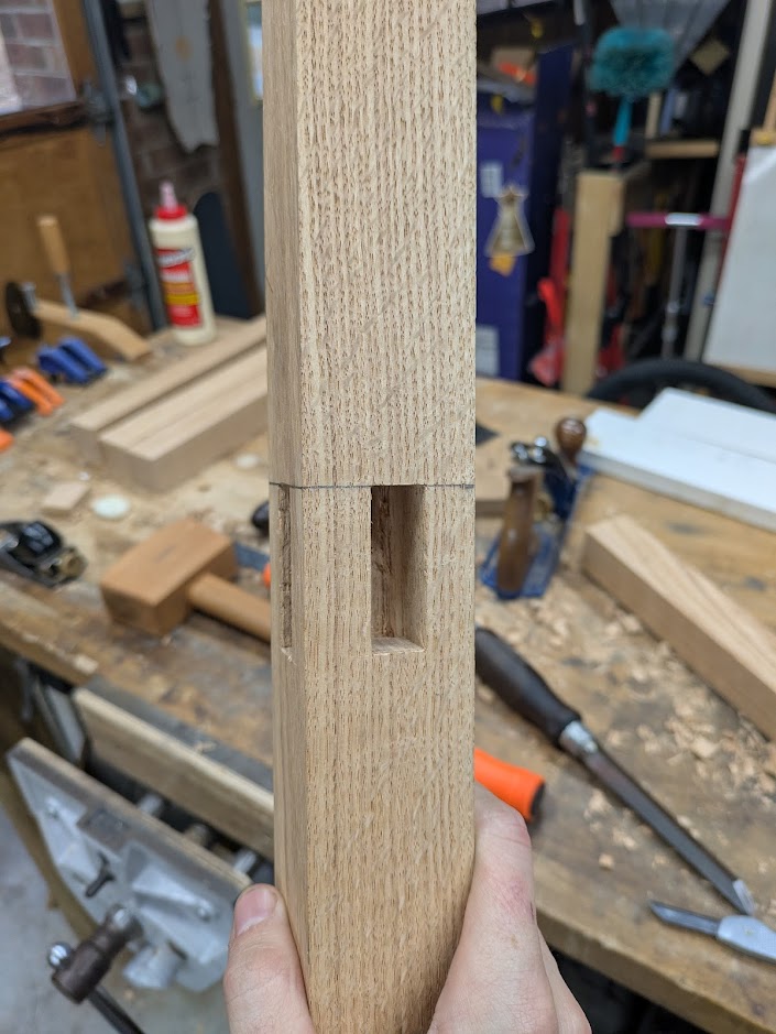 Looking at the lower mortises.