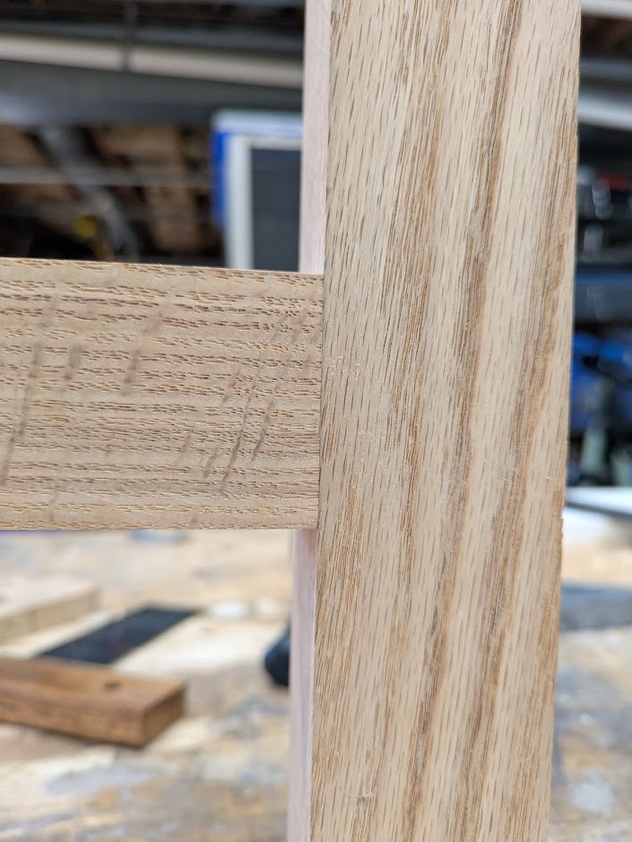 A very tight joint with no gaps.