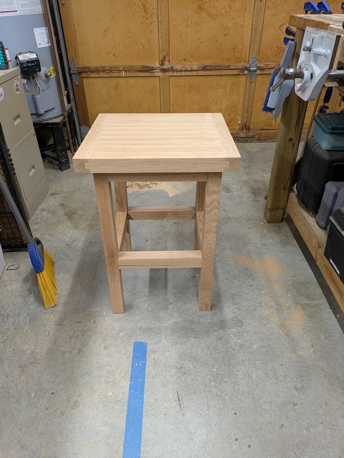 Test fitting the table and top together.