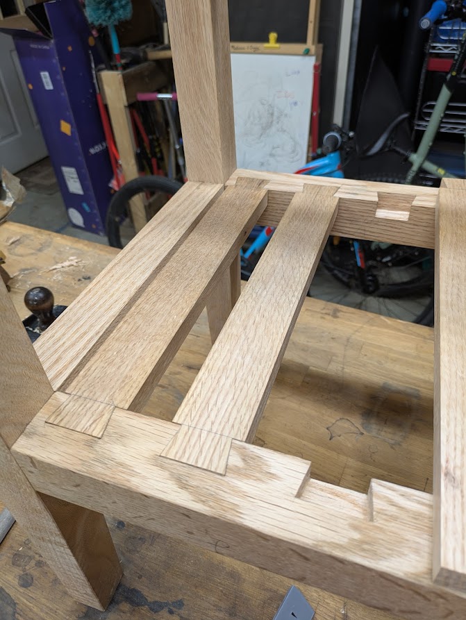 Test fitting my dovetails in their sockets.